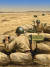 제4차 중동전쟁에서 이집트군 대전차 미사일인 AT-4 새거팀이 진지에서 발사 준비를 하고 있다. 이 미사일은 사수가 목표물을 계속 보면서 유도를 해야 했다. Weapons & Warfare