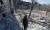 한 마리우폴 남성이 28일 러시아군의 오랜 포격으로 폐허로 변한 아파트 뜰에 서서 눈물을 흘리고 있다. 로이터=연합뉴스