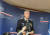 롭 바우어 북대서양조약기구(NATO) 군사위원장이 12일 오후 서울 종로구 주한폴란드대사관에서 기자회견을 하는 모습. 박현주 기자. 