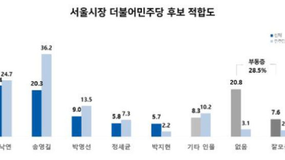 서울시장 민주 후보 적합도…이낙연 22.4% 송영길 20.3%[리얼미터]