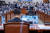 국민의힘 의원들이 26일 오후 서울 여의도 국회에서 열린 법제사법위원회 전체회의에서 ‘검수완박' 입법 반대 손 피켓을 들고 서 있다. 뉴시스