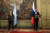 안토니우 구테흐스 유엔 사무총장(왼쪽)과 세르게이 라브로프 러시아 외무장관이 26일 회담을 갖고 기자회견을 하고 있다. [AFP=연합뉴스]