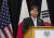 지난 2월 미국에서 열린 한미일 외무장관 회담에서 발언하고 있는 하야시 요시마사 일본 외무상. [AP=연합뉴스]
