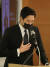 배우 유지태가 11일 삼성서울병원 장례식장에서 열린 강수연의 영결식에서 사회를 보고 있다. 뉴스1