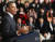 버락 오바마 전 미국 대통령은 2012년 3월 한국을 방문해 한국외대에서 대학생을 상대로 한 강연에 나섰다. [연합뉴스]