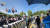 서울 용산구에 위치한 윤석열 대통령 집무실 앞에서 단체들이 행진하고 있다. 함민정 기자