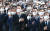 윤석열 대통령이 18일 오전 광주 북구 운정동 국립5.18민주묘지에서 열린 제42주년 5.18민주화운동 기념식에 참석해 국기에 대한 경례를 하고 있다. [사진공동취재단]