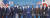 이창양 산업통상자원부 장관(가운데)과 지나 러만도 미국 상무부 장관이 21일 오전 용산구 하얏트호텔에서 열린 한미 비즈니스 라운드테이블에서 참석한 기업인들과 기념촬영을 하고 있다. [연합뉴스]