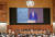 테워드로스 아드하놈 거브러여수스 세계보건기구 사무총장이 22일(현지시간) 스위스 제네바에서 열린 제75차 세계보건총회 개막 연설을 하고 있다. AFP=연합뉴스.
