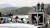 경남 양산 평산마을 문재인 전 대통령 사저 앞 도로에서 시위를 하고 있는 보수단체. 뉴스1
