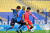 한국 U-23대표팀 조영욱이 볼을 잡자 일본 수비수 두 명이 에워싸고 있다. [사진 대한축구협회]