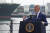 조 바이든 미국 대통령이 11일 로스앤젤레스 항구에서 인플레이션을 주제로 연설하고 있다. [ EPA=연합뉴스