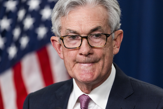 epa09926881 Federal Reserve Board Chairman Jerome Powell holds a news conference after the Fed agreed to raise interest rates by half a percentage point at the William McChesney Martin Jr. Building in Washington, DC, USA, 04 May 2022. It is the biggest interest rate hike in 20 years. EPA/JIM LO SCALZO
