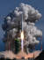 순수 국내 기술로 설계 및 제작된 한국형 발사체 누리호(KSLV-Ⅱ)가 21일 전남 고흥군 나로우주센터 발사대에서 화염을 내뿜으며 우주로 날아오르고 있다. [뉴시스]