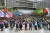  28일 오후 제7차 전원회의가 열리는 정부세종청사 고용노동부 앞에서 한국·민주노총 위원장들이 참석한 '최저임금 인상을 위한 양대노총 결의대회'가 열리고 있다.연합뉴스