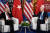 조 바이든 미국 대통령(오른쪽)과 레제프 타이이프 에르도안 튀르키예 대통령이 29일 스페인 마드리드에서 정상회담을 가졌다. AFP=연합뉴스