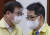 2021년 서훈 당시 국가안보실장(왼쪽)과 박지원 당시 국정원장이 세종로 정부서울청사에서 열린 중앙통합방위회의에서 대화를 하고 있다. 뉴스1