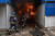 우크라이나 소방관들이 5일(현지시간) 도네츠크 주 슬라뱐스크 시내 시장에서 러시아군의 폭격으로 발생한 화재를 진압하고 있다. [로이터=연합뉴스]