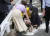 아베 신조 전 일본 총리가 8일 오전 선거 유세 도중 바닥에 쓰러져 있다. [AP=연합뉴스]