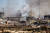 11일(현지시간) 러시아가 점령한 우크라이나 헤르손주 노바 카호우카 마을에 폭격으로 인한 연기가 솟구치고 있다. 타스=연합뉴스