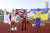 높이뛰기 금메달을 따낸 카타르의 바심(가운데), 우상혁(왼쪽), 우크라이나의 프로첸코. [로이터=연합뉴스]