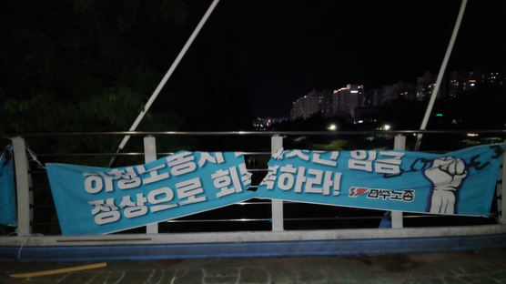 하청노조 지지 현수막 찢은 대우조선 직원 경찰에 붙잡혀