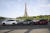 지난 6월 프랑스 파리에서 열린 제170차 국제박람회기구(BIE) 총회 기간에 2030 부산 세계박람회 로고를 래핑한 현대차 투싼 차량이 파리 거리를 순회하고 있다. [사진 현대자동차]