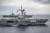 지난 2020년 3월 지중해에서 프랑스 해군의 샤를 드골함(앞쪽)과 미국 해군의 아이젠하워함이 이중 항공모함 작전을 펴고 있다. [사진 프랑스 해군] 
