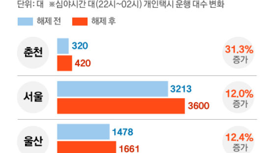 택시부제 풀었더니…개인택시 심야운행 31% 늘었다