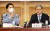 지난 6월 국민의힘 공부모임 '혁신24 새로운 미래'에 참석한 김황식 전 총리가 인삿말을 하고 있다. 왼쪽은 해당 모임을 연 김기현 국민의힘 의원. 김경록 기자