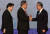 지난 4일 아세안+3(한중일) 외교장관회의에서 만난 박진(가운데) 외교부 장관과 왕이(오른쪽) 중국 외교부장. [뉴스1]
