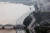 간밤 폭우 등으로 인해 한강 수위가 급격히 상승한 9일 오전 서울 63스퀘어에서 바라본 통제된 올림픽대로 모습. 연합뉴스