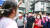 국민의힘 주호영 비대위원장과 권성동 원내대표, 나경원 전 의원이 항의하는 주민을 바라보고 있다. 국회사진기자단