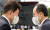 김진표 국회의장(왼쪽)과 추경호 경제부총리는 30일 국회의장실에서 단독 면담하며 종부세 특별공제 도입안에 대해 논의했다. 사진은 광복절 경축식 당시. 사진 대통령실사진기자단