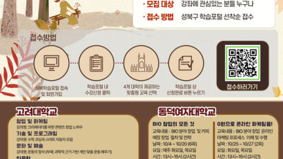 서경대학교 캠퍼스타운 조성사업단, ‘2022 성북 캠퍼스타운 온라인 아카데미’ 2학기 참여
