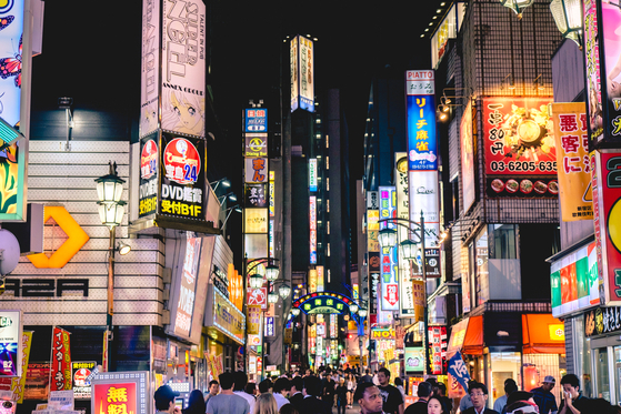 일본 도쿄의 야경. 셔터스톡