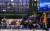 12일(현지시간) 에미상 시상식 무대 오른쪽에 ‘오징어 게임’의 거대한 영희 인형이 등장한 가운데 ‘버라이어티 스케치 시리즈’ 시상에 나선 이정재(왼쪽)와 정호연. [AP=연합뉴스]