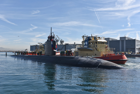 미국 해군의 로스앤젤레스급 공격형 핵추진 잠수함(SSN)인 애나폴리스함이 이달 말 동해 공해상에서 한국 해군 함정과 연합훈련을 갖는다. 사진은 지난 2018년 2월 미 샌디에고 포인트 로마 기지에 정박 중인 애나폴리스함. 사진 미 해군
