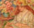 피에르 오귀스트 르누아르, 노란 모자에 빨간 치마를 입은 앙드레 ( 독서 ), 1917-1918, 캔버스에 유채 , 46.5x57cm, 국립현대미술관 이건희컬렉션. [사진 국립현대미술관]