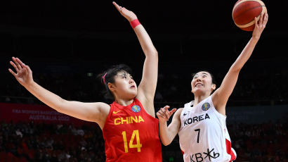 '44-107' 한국 여자농구, 월드컵서 중국에 63점 차 대패