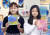 이래나(왼쪽) 학생모델·김도경 학생기자가 플루이드 아트에 대해 알아보고, 아크릴 물감을 캔버스에 붓고 흘려 아크릴 플루이드 작품을 만들었다.