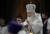 키릴 총대주교가 지난 4월 24일 러시아 모스크바의 그리스도 구세주 대성당에서 부활절 예배를 집전하고 있다. AP=연합뉴스