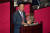 정진석 국민의힘 비상대책위원장이 29일 국회 본회의장에서 교섭단체 대표연설을 하고 있다. 김경록 기자