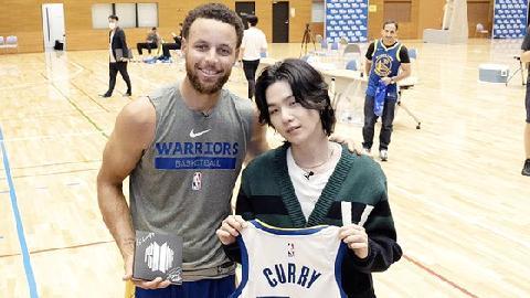 BTS 슈가, 일본서 'NBA 스타' 커리 만났다