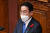 기시다 후미오 일본 총리가 3일 오후 열린 임시국회에서 소신표명 연설을 하고 있다. AFP=연합뉴스 