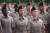 지난달 29일 기초 군사 훈련을 마친 신병들이 졸업식에 참석해 있다. AFP=연합뉴스