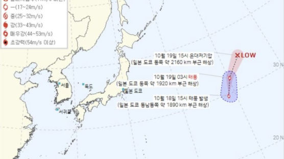 21호 태풍 하이탕, 일본 동남동쪽 해상 발생…국내 영향 없을 듯