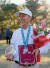 지난 19~20일 평양골프장에서 열린 골프 대회에 참가해 상장을 받은 참가자. 연합뉴스