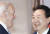 윤석열 대통령과 조 바이든 미국 대통령이 9월 21일(현지시간) 미국 뉴욕 한 빌딩에서 열린 글로벌펀드 제7차 재정공약회의를 마친 뒤 대화를 나누고 있다. 연합뉴스