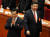 지난 2013년 3월 중국 베이징 인민대회당 행사에 참석한 후진타오 전 중국 국가주석(왼쪽)과 시진핑 국가주석. AFP=연합뉴스